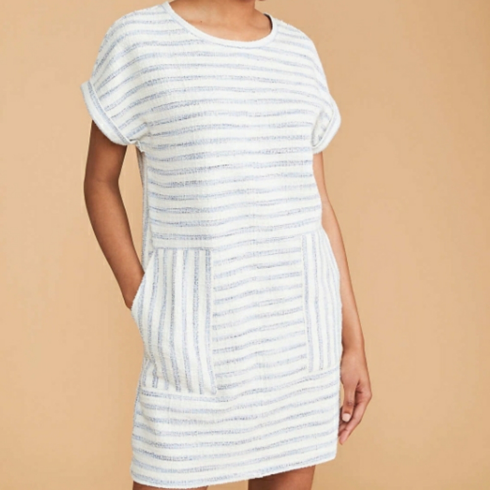 Lou & Grey striped boucle pocket tee dress